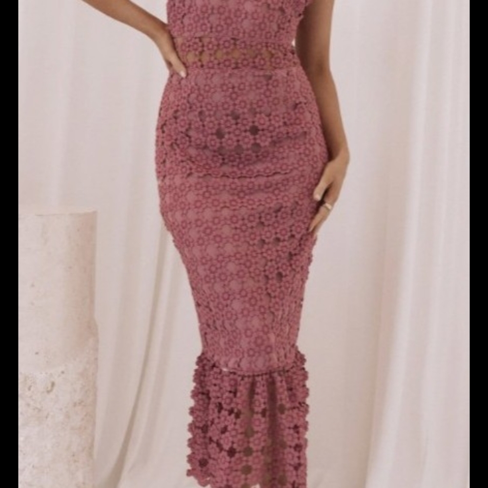 Petal & Pup Mauve Lace Dress